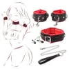 Volwassen Speelgoed Seksspeeltje Binding En Terughoudendheid Slave Training Lederen Handboeien Kraag Metalen Borst Clip Set Flirten Tepel Straf 230824