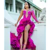 Aso Ebi African Mermaid Sleeves Pearls Long Ghana Nigeria Black Girls High Slit Prom Dresses Evening Gown 328 328