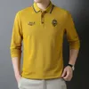 Męskie polo długotrwałe bawełniane koszulę polo haft mody haft haft zwyczajny pullover koszule ropa para hombre 230823