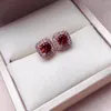 Damızlık Küpe Günlük Aşınma için Doğal Garnet 5mm VVS Sınıf Gümüş 925 Takı