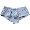 Onderbroek heren ondergoed lage taille sexy plaid huis broek modeboksen knopbrief ademend los 230823