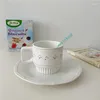 Tassen Koreanisch niedliche Kirsche Griff Becher Girl Kaffee Nordic Milch Frühstück Keramik Geburtstagsgeschenk Personalisierte Wasserbecher