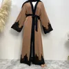 Casual klänningar muslimska kvinnor kläder mode öppna abaya kaftan dubai kalkon lyx islam robe afrikansk lång klänning kimono ramadan caftan