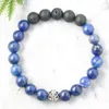 MG0839 8 mm natürliches Lapislazuli-Armband Herren-Felsen-Lavastein-Energie-Armband, handgefertigtes zierliches Edelstein-Armband289c