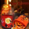 Halloween Candy Bucket com luminoso truque de cesta de Halloween ou sacos de tratamento reutilizáveis ​​Bag de abóbora de abóbora cestas de presentes para infantil suprimentos de festas favores sn6252