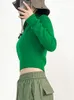 Pulls pour femmes Automne Hiver Femmes Vert Tricot Pull Pull 2023 Dames À Manches Longues Slim Fit Zipper Jumper Tricots