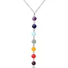 7 chakra gem perle in pietra collana a ciondolo donna reiki guarigione bilanciante collane di chakra alla moda305h
