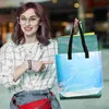 Storage Bags Iridescent Tote Bag PVC Handbag For Outdoor Colorful Waterproof Women Beach