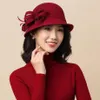 Chapeaux de ruine avare lady chic fleur asymétrique cloche cape femmes 100% laine en feutre Fedora321u