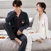 Vêtements de nuit pour femmes Pyjamas en coton Pyjama Costume Automne Hiver Pantalon à manches longues Femmes Cardigan Couple Vêtements de nuit Loungewear