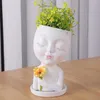 Vases Réutilisable Fantaisie Tête Visage Forme Planteur Pot Grande Capacité Porte-Fleurs Artisanat Fournitures De Jardin