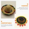 6 Pcs Mexican Sombrero Mexico Hats Hairband Headband Party Decor Fiesta Decorations Polyester Child Fabric HKD230823