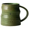 Muggar Japan Kort stil Handgjorda kreativa kaffemugg med handgrepp Kontorsvatten Drickware Retro Pottery Cups 280 ml 5 färger