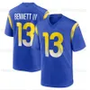 13 Stetson Bennett Jersey de fútbol Rams 99 Aaron Donald Matthew Stafford Cooper Kupp Cam Akers Tyler Higbee 18 Ben Skowronek 1 Allen Robinson II