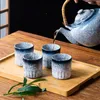 Flashs de quadril manuseio lateral portátil Bule de chá japonês grande conjunto de restaurantes de cerâmica Ceramic Pot Taking Machine Jug com bambu