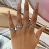 Bagues de cluster 2023 Bague de la Saint-Valentin 925 Silver Stackable Set Princess Propose Heart Me Femmes Cadeau