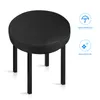 Chair Covers VORCOOL 1PC 33cm Thick Elastic Barstool Seat Cushion Cover Cotton Stool Round Protector (Black)