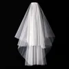 Bridal Veils Short Wedding Veil With Comb Cut Edge 2 Layers Simple Mariage Accessories