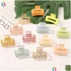 Hårtillbehör Färg Transparent 4cm Mini Claw Ribbon Clips Accessory Korean Söta flickor härliga hårnålar Barrette Fashion Drop Deli Dhqra