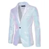 Herrenanzüge Blazer Männer glänzende Pinse Tuxedo Party Abendessen Prom One Button Anzug Jacke Pinstripe alle schlank für 230823