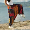 Mężczyźni kobiety workowate spodnie harema hip hop joggery przyczynowe luźne spodnie aladdin krocze szerokie nogi bawełniane spodnie lniane pantelones hombrelf20230824.