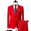 Erkek Trailtsits Big Yards Klasik Takım 2023 Özelleştirilmiş Düz Renk İnce İş Elbise Damat Düğün Giysi Yüksek Kalite Smokin 2pcs 230823