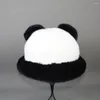 Beralar Sonbahar Kış Kadınları Sıcak gerçek doğal vizon yüksek kaliteli kürk panda şapkaları erkekler için saçları engelleyen kar panama kova şapkası