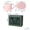 Mugs Electric Mat Set Cup Heater Coffee Heat Pad Warmer Thermostatic Smart Timer Coaster Home Office Gifts 230210 Drop Leverans G DH80I