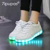 Sneakers 27 44 Led Slippers USB illuminated krasovki luminous sneaker glowing kids led shoe children with light Sole girl boy 230823