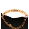 Braggle Women Bracciale Anello Materiale di rame di alta qualità Gold Placted Bead Bridal Wedding Jewelry Designer di lusso all'ingrosso