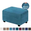 Chair Covers Velvet Stretch Rectangle Ottoman Stool Cover Elastic Square Footstool Slipcover Footrest Furniture Protector