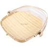 Food Fly Basket Woven Storage Baskets Lids Bread Cover Vegetable Tray Screen Covers Tent Fruit Kitchen Serving Picnic HKD230812