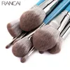 Outils de maquillage pinceaux ensemble 13 pièces avec sac en cuir fond de teint poudre Blush fard à paupières brosse à sourcils outil cosmétique pour cheveux doux 230823