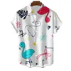 Camicie casual maschile 2023 Shirt Flamingo hawaiano stampato per uomini abiti maschile a maniche corte a manica corta camicetta di grandi dimensioni 5xl