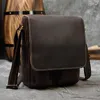 Sacchetti scolastici per spalle da uomo per spalle da uomo in pelle genuina che fiume vacca pelle crossbody maschio messenger