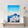 Santorini Sweden Hawall Chicago Travel City Canvas Painting Tourist Scenery Landscape Posters Wall Art Home Living Room Bedroom Decor Wo6