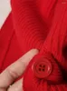 Prezzo di autorizzazione delle maglie da donna Donne Slim magnione magnifica in giuria cardigan signore rosse signore a V-scollo a V Simple Fashion Knitwear Tops