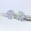 8mm/12mm/15mm lyxörhängen D/VVS Moissanite Diamond S925/10K Solid Gold Stud Blommaörhängen