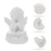 Décorations de jardin filles poupées bébé ange ornements extérieur résine chérubins et support décor blanc Figurine artisanat lumière luxe