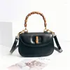 Evening Bags 2023 Genuine Leather Retro Fashion Big Brand High Grade Crossbody Bag Bamboo Joint Handbag Saddle Mini