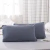 Pillow Case 2pcs/pair Solid Color Bedding Simple Pillowcase Decorative For El WeddingMachine Washable