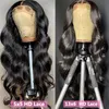 13x6 HD Transparent Body Wave Lace Frontal Wig for Women Preplucked 250% Density 28 30 Inche Brazilian Body Wave Human Hair Wig