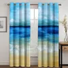 Curtain 3D Tropical Plants Sandy Beach Banana Leaf Natural Landscape Blue 2 Pieces Shading Window For Living Room Bedroom Decor