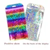 Sacchetti di plastica flash arcobaleno sacca per auto -sigillo laser olografica con foro sospeso per regali per imballaggi di gioielli fai -da -te LX6061