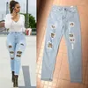 Frauen Jeans Plus Size Leopard Patch Frauen Dünne Stretch Jean zerrissen sexy Stifte Hosen Jeanshosen schlanker Hosen Streetwear