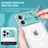 For iPhone 14 Pro Max Sliding Camera Protection Phone Case for iPhone 13 12 11 Pro 6 7 8 Plus Lens Push Window Clear Cover Case