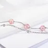 Шармовые браслеты Продвижение мода розовый клубничный кварцевый хрустальный платиновый платина