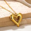 Anhänger Halsketten Edelstahl Trend Herzkette für Frauen Gold Farbkette Accessoire Engagement Schmuck Jubiläum Geschenk