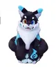 Long Fur Husky Dog Fox Mascot Costumes Cartoon Mascot Apparel Performance Carnival Adult Size Promotional Advertising Clothings