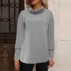 Women's Blouses Soft Knitwear Cozy Winter Wardrobe Ladies' High Collar With Thick Fabric Long Sleeves For Casual Warm Bottoming